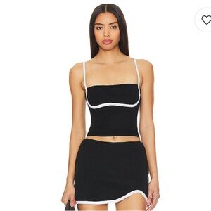 NIA Love Crop Top in Black Terry Size Medium